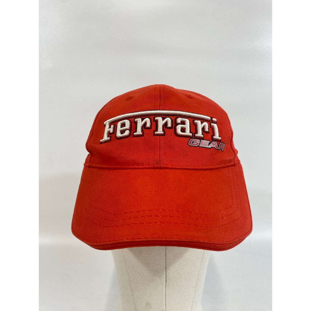 Vtg Ferrari Gear Mens Red Embroidered Racing‎ Baseball Hat Adjustable F1 Cap